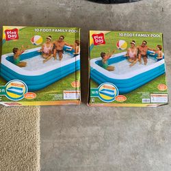 2 New 10-Foot Family Inflatable Pools – $50 for Both