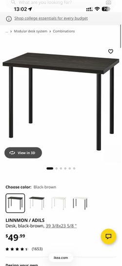 IKEA LINNMON / ADILS Desk Black-Brown