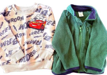 2T Boy Sweatshirt Bundle Cars and Old Navy Fleece