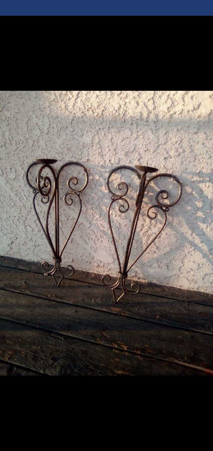 Large Wrought Iron Hanging Candle holders - $30 for both