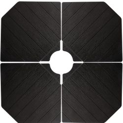 HOMSHADE 4-Piece 423lbs Patio Umbrella Base Outdoor Heavy Duty Weights Square Base Water or Sand Refillable Plate Set