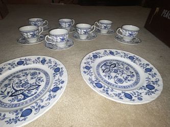 Sets Antique Johnson Brothers Indies Teacups With Saucers, Plates,  England