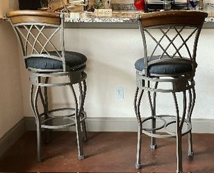Barstools pair set bar height swivel chairs