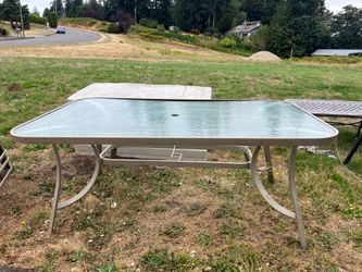 Glass patio table 6 chairs