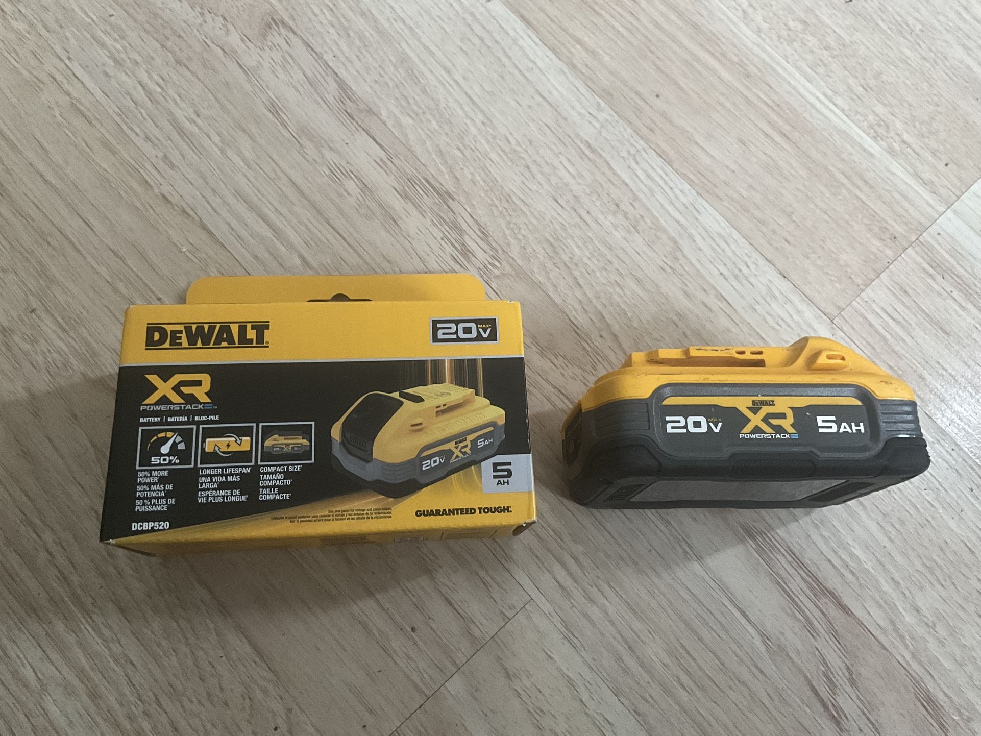 Pack Of 2 20V MAX XR POWERSTACK Lithium-Ion 5.0Ah Batter DCBP520