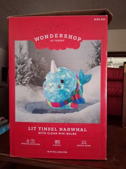 Narwhal Light Up Outdoor Christmas Decoration