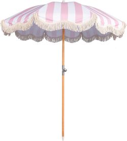 6.5ft Pink Fringe Umbrella
