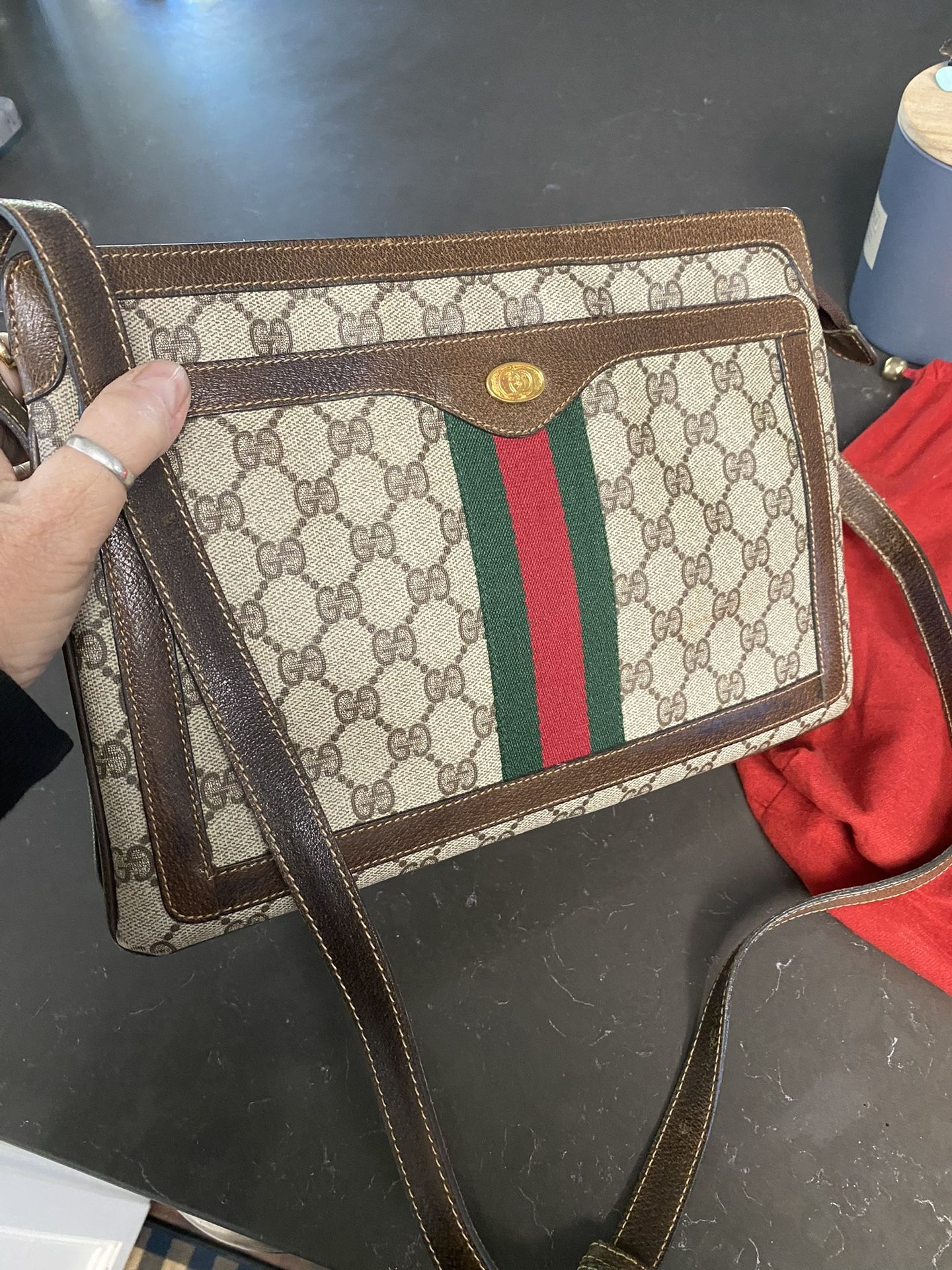 Authentic Gucci Sherry Line 80’s Vintage Accordian Shoulder Handbag Excellent