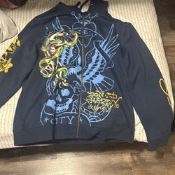 Ed Heardy Navy Blue Large Sweater 