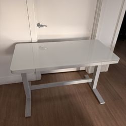 White Sit Stand Adjustable Desk From Costco