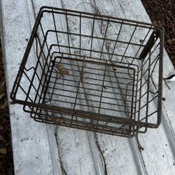 Vintage Metal Milk Crate 
