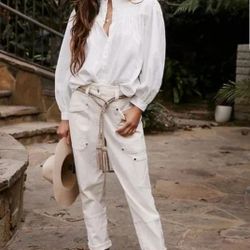 Anthropologie Cargo Pocket Baggy Crops XXS Utility Pants