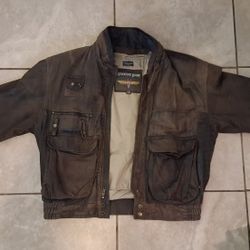 Vintage Leather Bomber Jacket