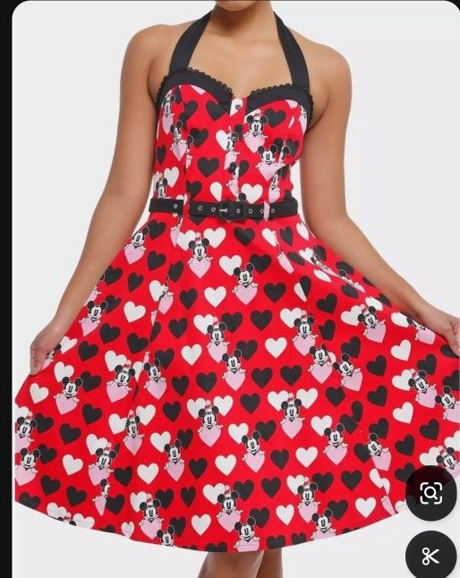 Hot topic Mickey and Minnie hearts dress
