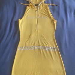 bebe  Vintage Mustard, Yellow Hoodie Dress