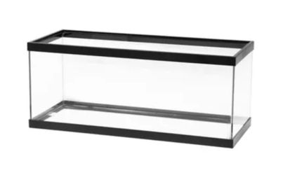 20 Gal Horizontal fish tank starter with rocks, decor, top fin filter pump