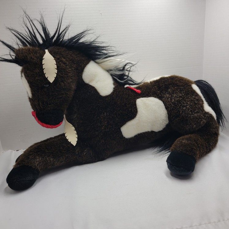 Douglas Patches Brown White Horse Stuffed Animal Plush 26" Pony Zoo Farm Soft