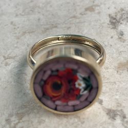 14k gold mosaic rose style ring