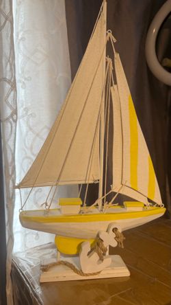 7 ( seven) Decorative Wooden Sailboat Model