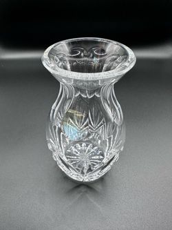 Waterford Crystal Small Urn Vase Fluted Fan Cut Art Glass Signed 5"