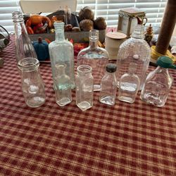 Antique glass bottles