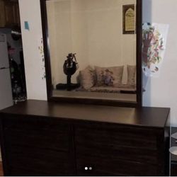 Dresser With Mirror And Night Stand