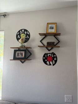 Two wall shelves