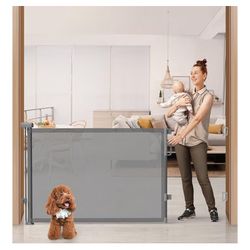 76'' Retractable Baby Gate Extra Wide, Mesh Long Dog Gate for Wide Openings