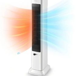 Oscillating Tower Fan and Space Heater in One for Indoor Use, All Season High-Velocity Fan and Heater Combo