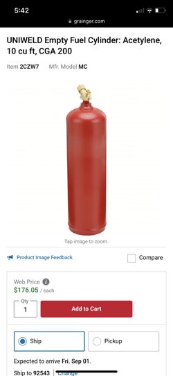 Acetylene Tank For Brazing.