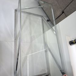 Glass Silver Table With Side Tables 