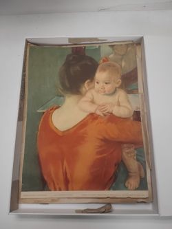 Vintage Old 1937 Mary Cassatt Mother and Child Art Print in Boston Museum of Fine Arts Envelope - about 10 by 13 inches