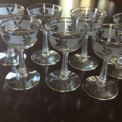 Vintage Silver Leaf Glasses