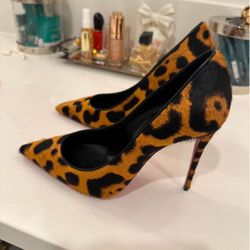 CHRISTIAN LOUBOUTIN Orange & Black Kate 100 Heels