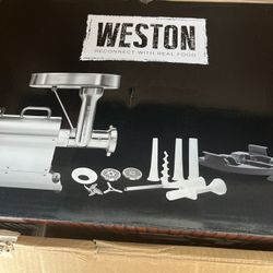 Weston Pro Series Electric Meat Grinder, Commercial Grade, 1120 Watts, 1.5 HP, 14lbs. Per Minute, Stainless Steel (10-2201-W)  Weston Pro Series Elect