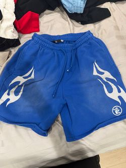 Hellstar Blue Flame Sweat Shorts
