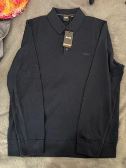 Hugo Boss Long Sleeve Knit Polo Shirt