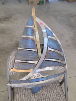 Beautiful metal sailboat wall art