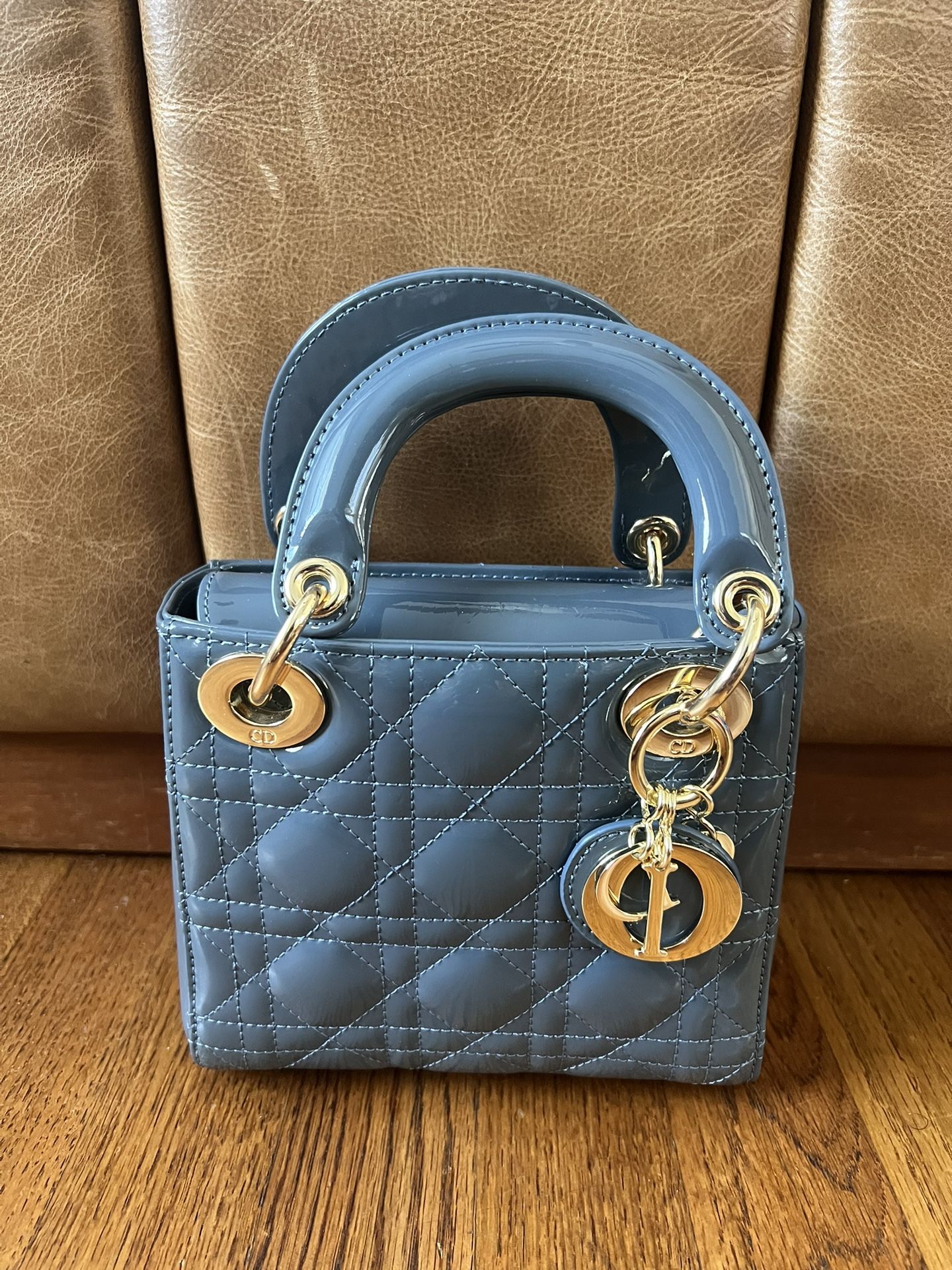 Christian Dior Lady Dior Bag Cannage Quilt Patent Small