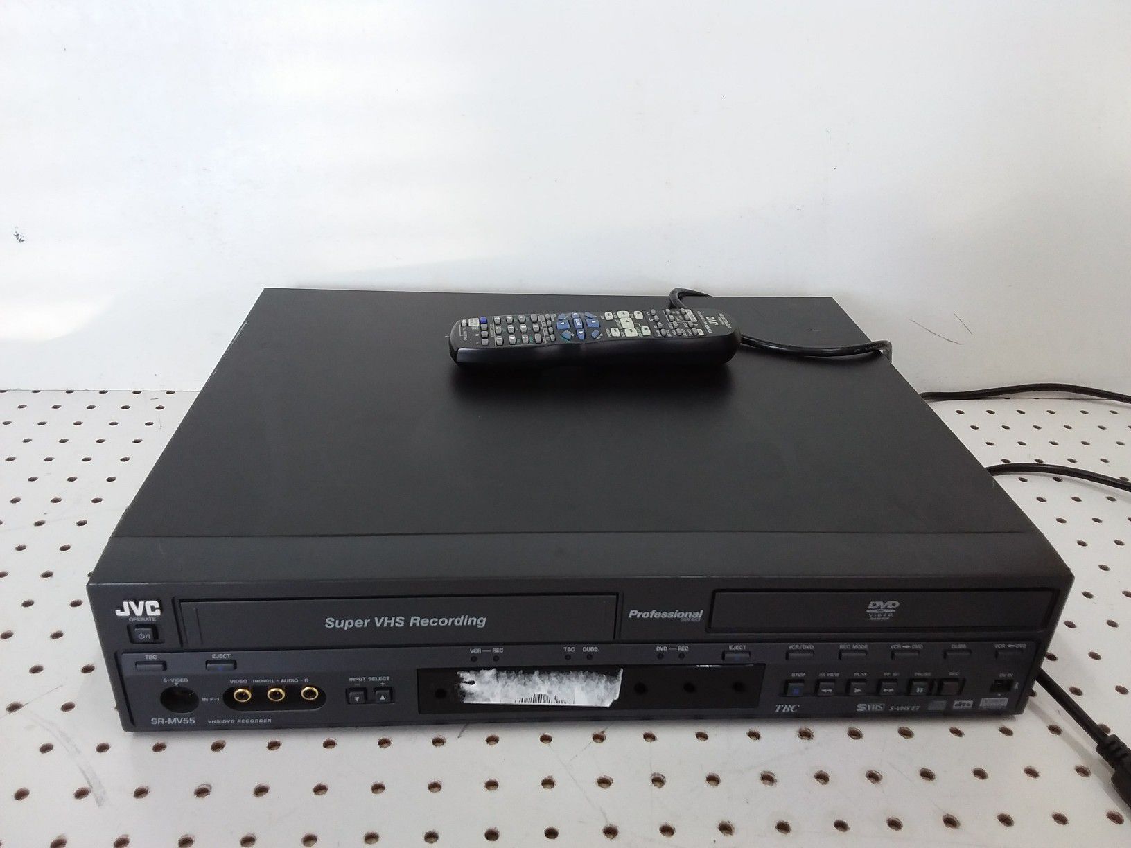 JVC VHS DVD recorder SR-MV55 professional black with remote