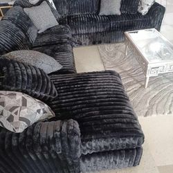 Madness Midnight Modular Cozy Like Cloud Sectional Sofa with Chaise /P