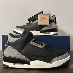 Air Jordan 3 Levi Black Size 11.5
