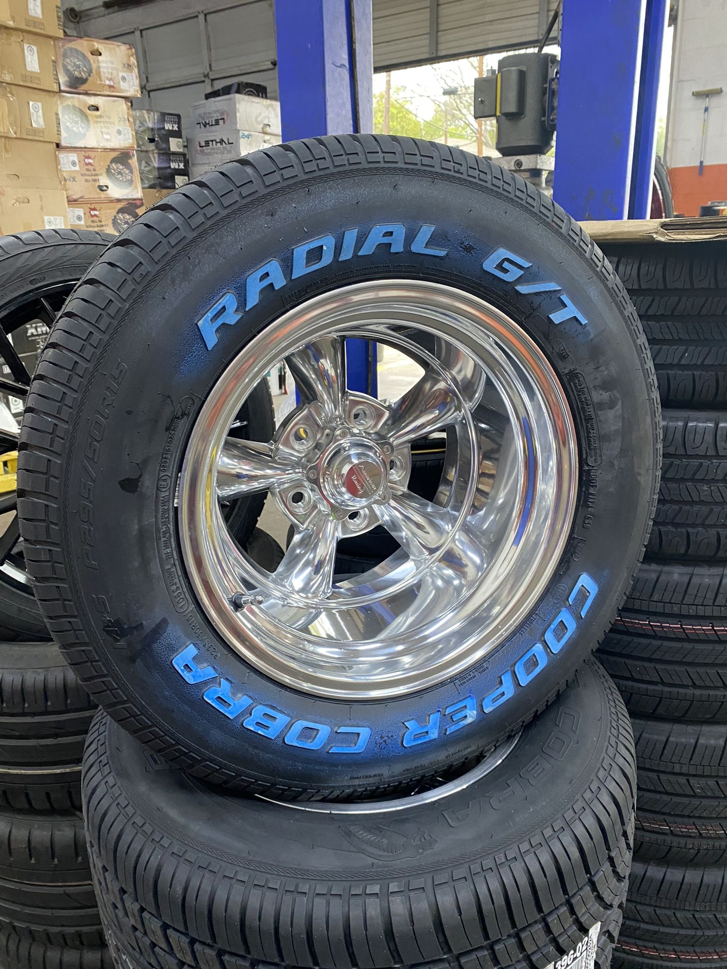 15x10 American Racing 5x5 Chevy With New Cobra 295/50/15 Tires for Sale ...