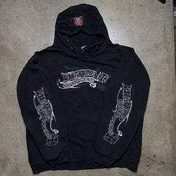 Vintage West Coast Choppers Hoodie Mens XL Black Grunge Y2K 90s Jesse James