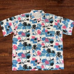 Mens Tropical Hawaiian Shirt Palm Trees,Beach Preowned Size XXL Good Condition!
