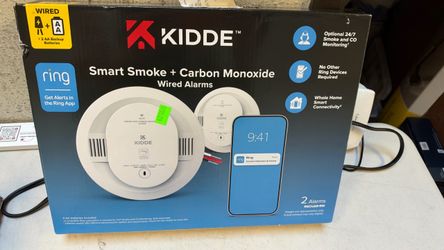 Kidde Smart Smoke and Carbon Monoxide Detector, Ring App Enabled, Hardwired, 2-pack