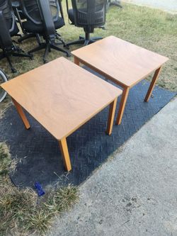 Two wooden tables