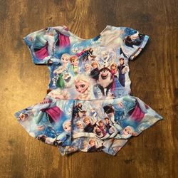 Frozen Leotard Dress Anna And Elsa Custom Hand Made 12-18