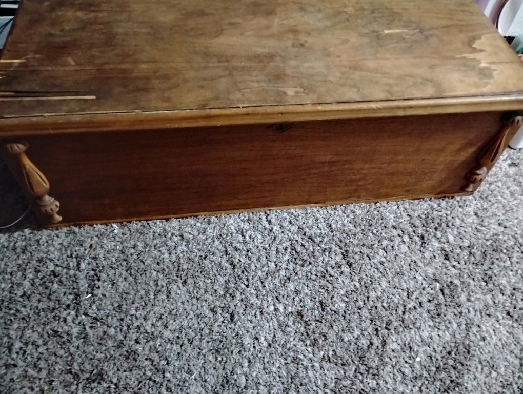 Wonderfully Worn Wooden Trunk