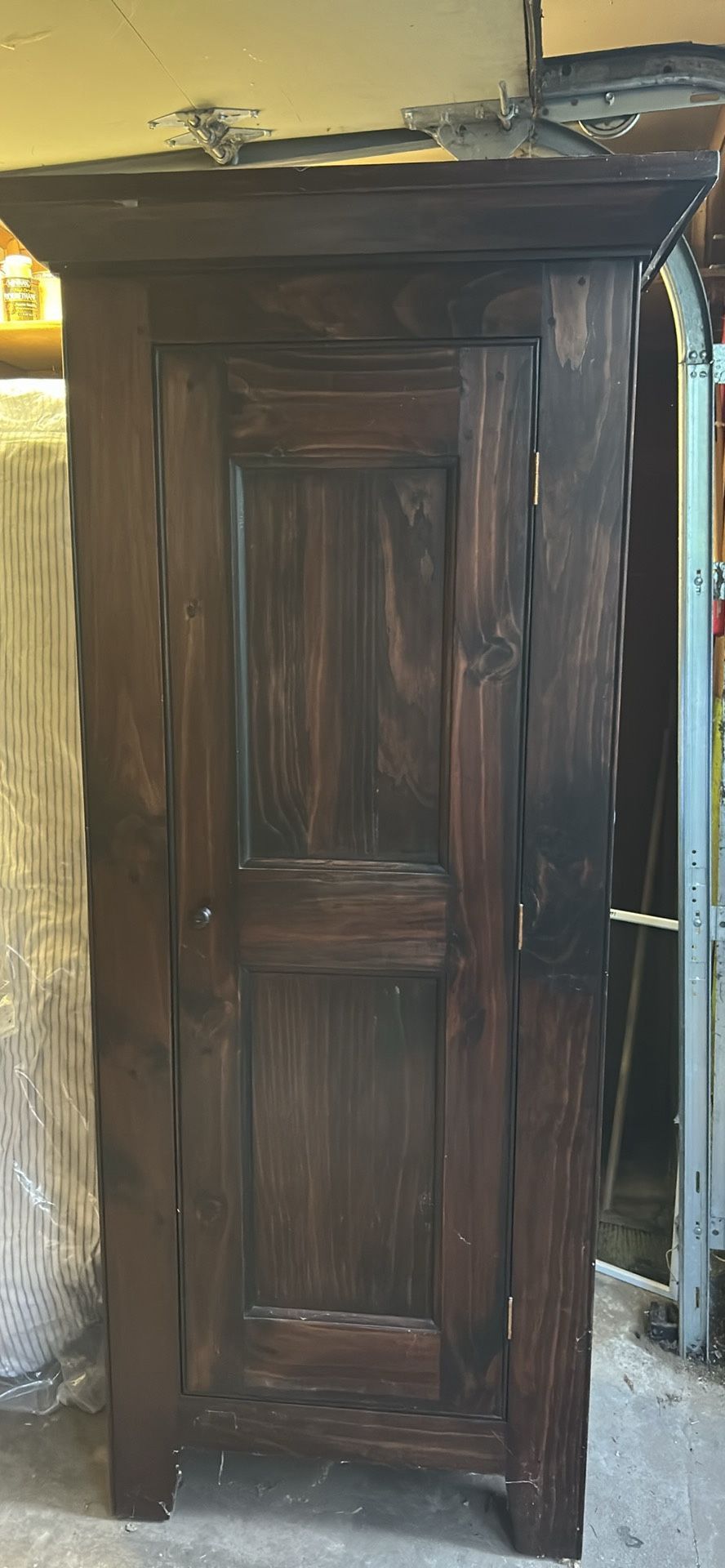 Walnut Color Wood Armoire Cabinet 